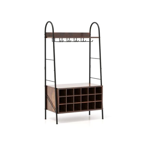 baker's rack with detachable wine rack and 5 rows of stemware holder wine rack and stemware storage solution