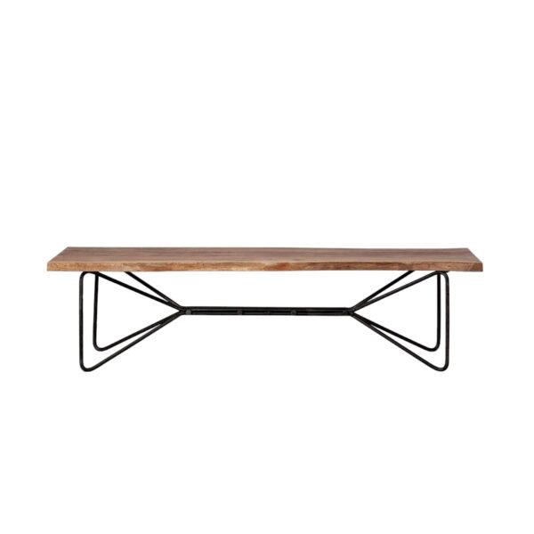 hms 66 live edge solid wood dining bench in brown and black distressed finish add rustic charm to your dining room