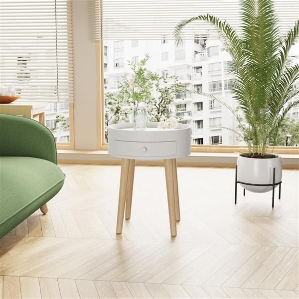18" high storage drawer bedside table sofa side coffee table for living room furniture
