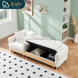 velvet black and white 95.3 inch two throw pillows spacious and comfortable 3 seater sofa for living room and dining
