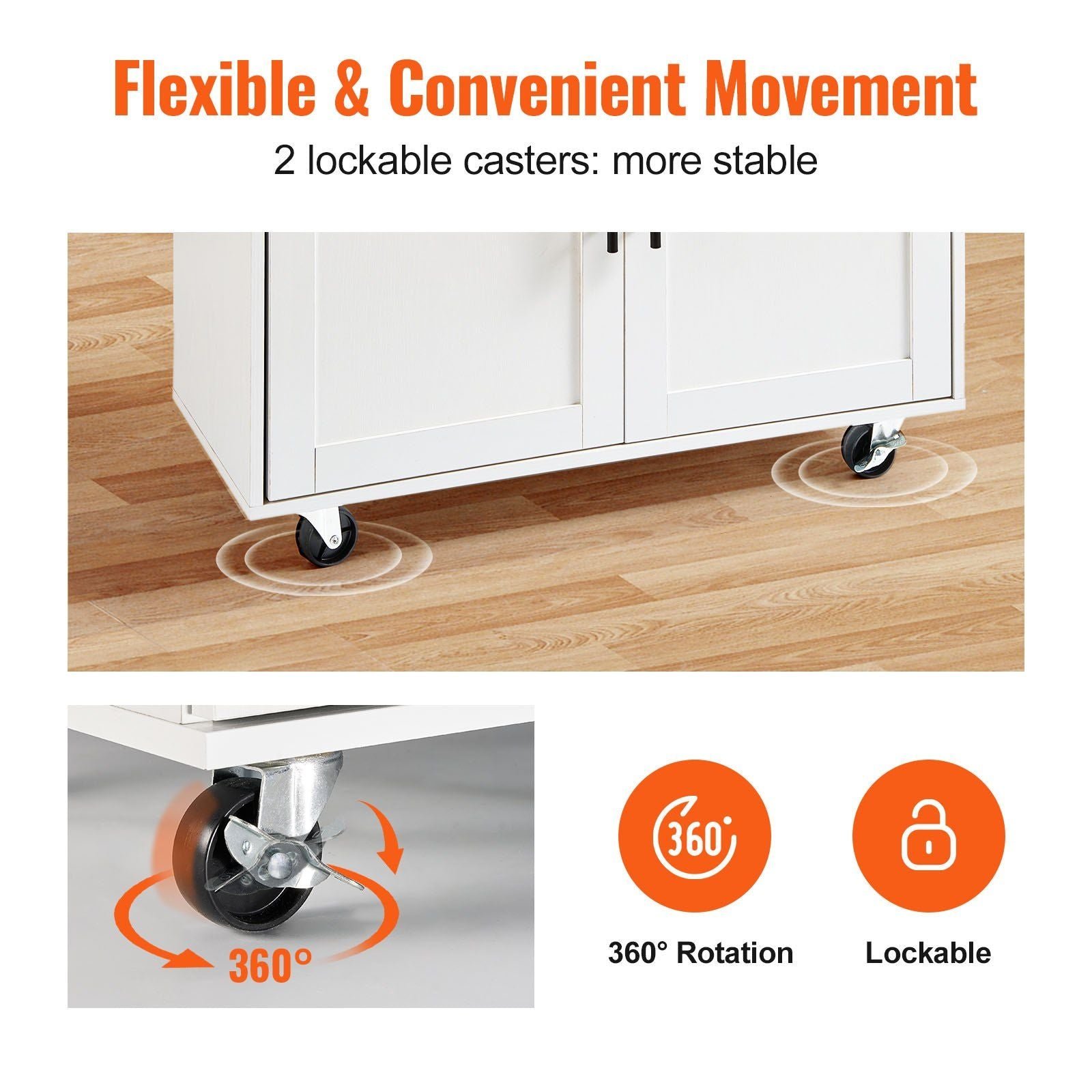 white kitchen island cart solid wood top 35.4" width rolling storage cabinet mobile table spice towel rack drop leaf islands