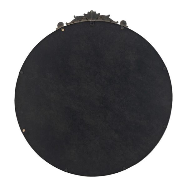 32" hms gold crowned top iron framed accent mirror elegant coffee table accessory