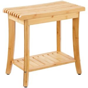 bamboo shower bench 19.1 x 11.3 x 18.3 in bathroom shower stool chair eco friendly bathroom furniture