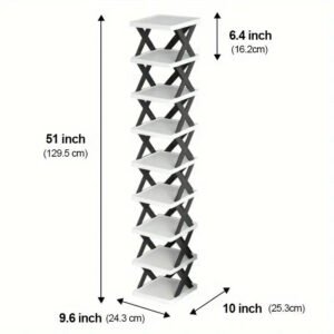 9 layer vertical shoe rack space saving easy assemble plastic shoe shelf for entryway closet dorm bathroom