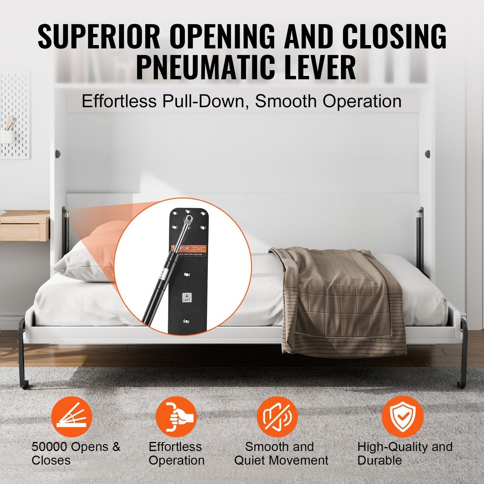 deluxe queen diy murphy bed kit wall bed mechanical hardware with folding feature convenient and space saving