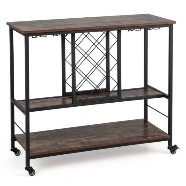 8 bottle rack and 12 glasses hanger 3 tier wine bar cabinet
