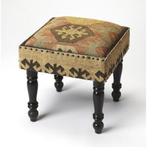 antique french design 18" brown linen ottoman convertible wooden bench stool for bedroom living room for babies kids storage