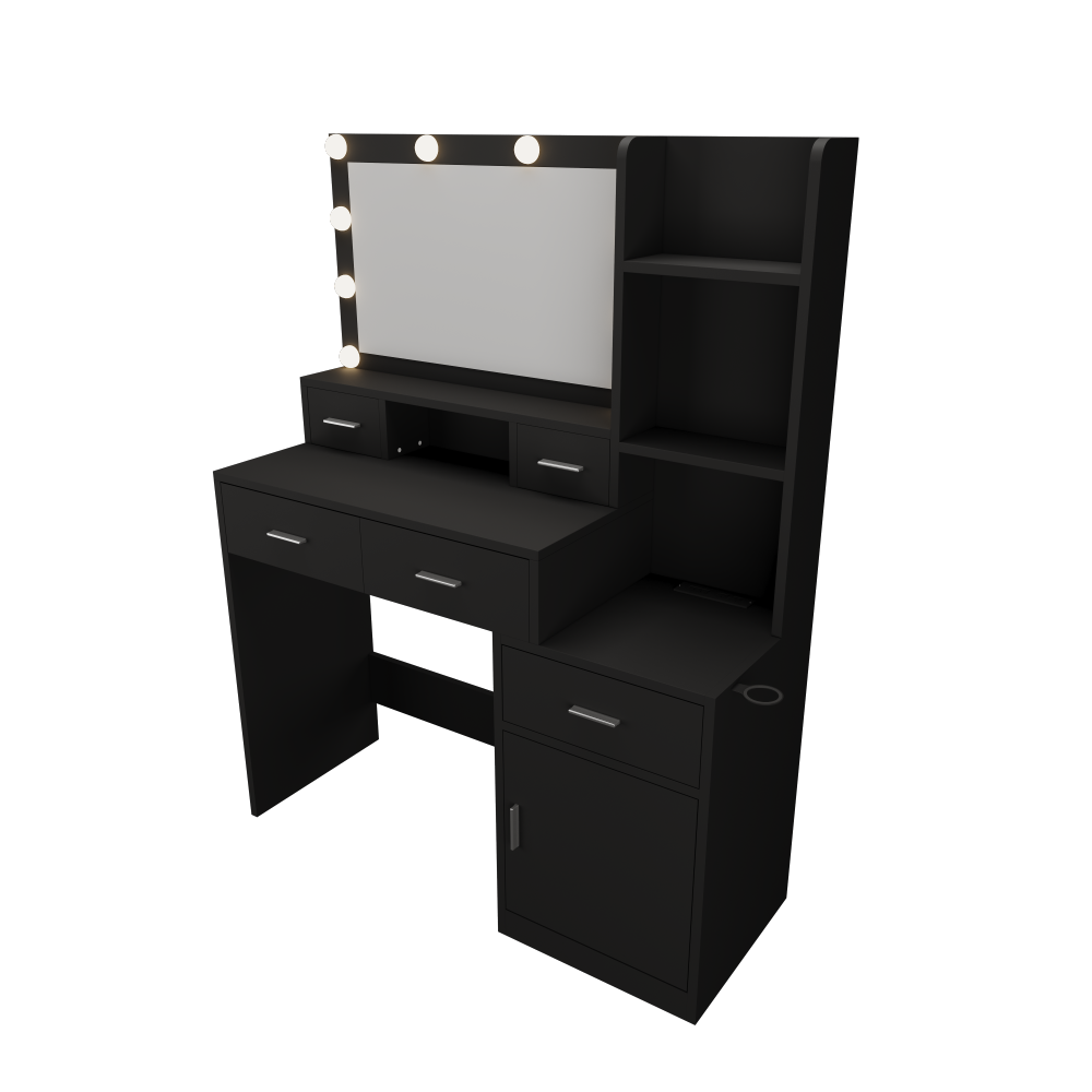 newly designed smart mirror dressing table with drawers and storage cabinet, dressing table with dressing pad