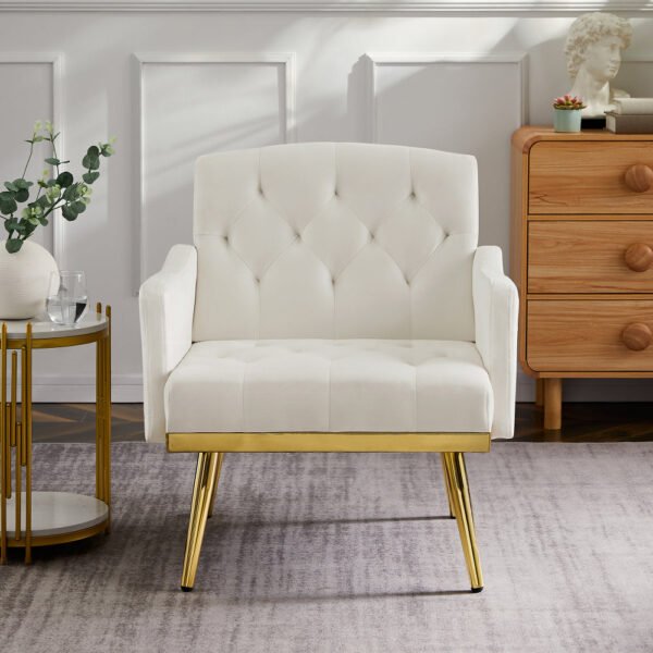 velvet armchair with metal legs