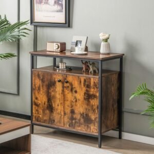 2 door living room buffet cabinet with shelves and cable management holes
