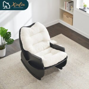 modern 30.31 inch beige single seat rocking chair for senior children casual comfort in living room bedroom dining free shipping