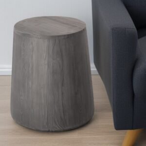 18" hms ebony solid wood round end table for living room furniture