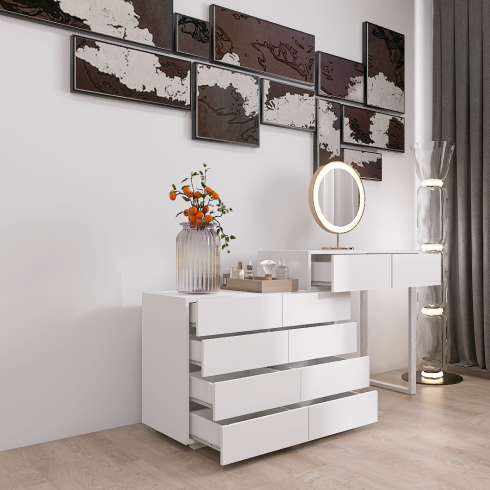 white color 10 drawers extended desktop dresser chest of drawer without handle fcj vanity