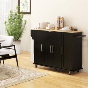 black kitchen cart/storage cabinet kitchen islands & carts product
