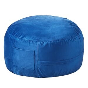 3 feet bean bag chair removable washable cover 25d memory foam soft smooth dutch velvet bean bag sofa for bedroom playroom blue