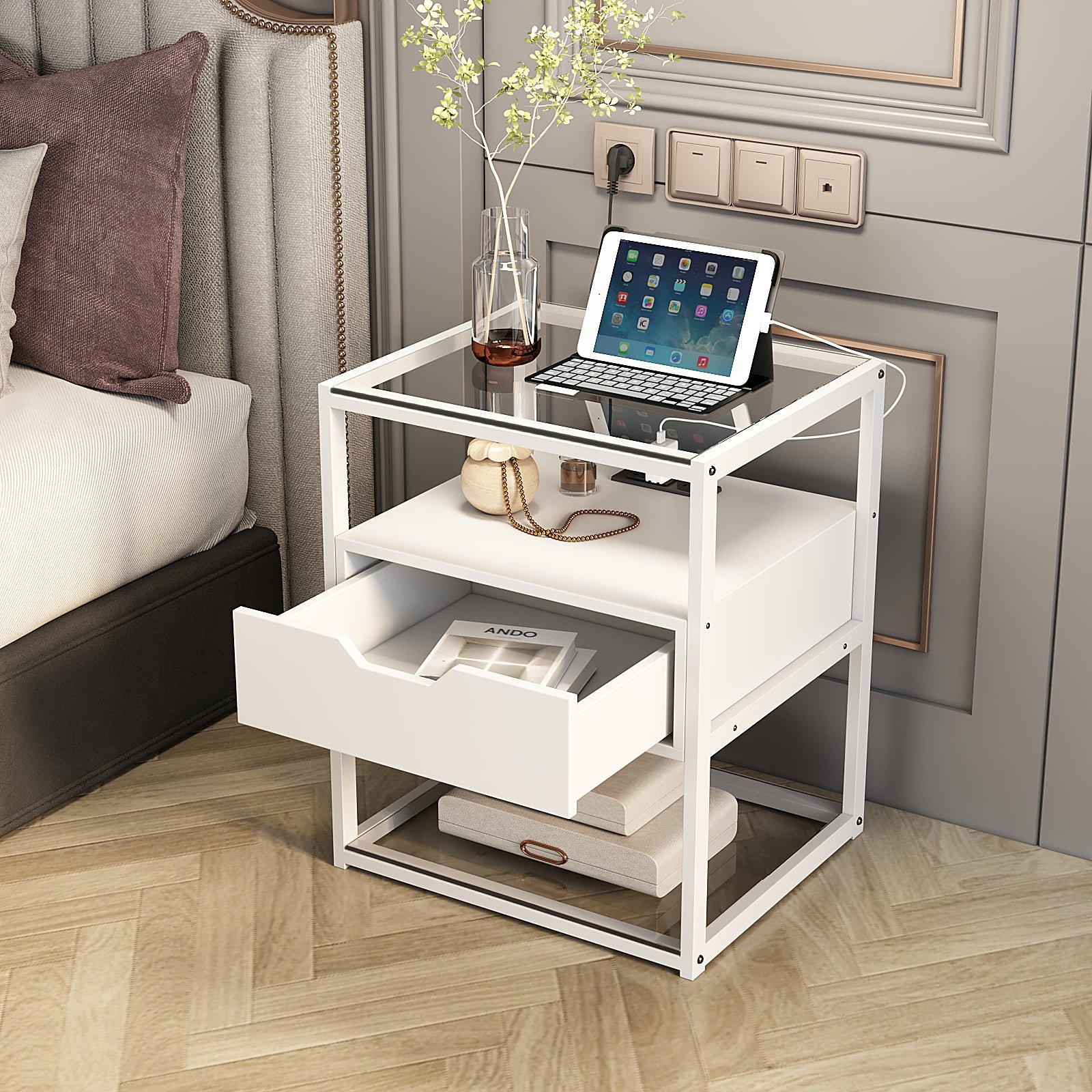 yq jenmw modern simple and luxury bedroom nightstand simple shelf