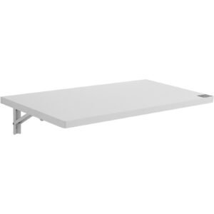 31.5" x 15.75" wall mounted folding table white floating desk iron bracket for small spaces home office dining laundry