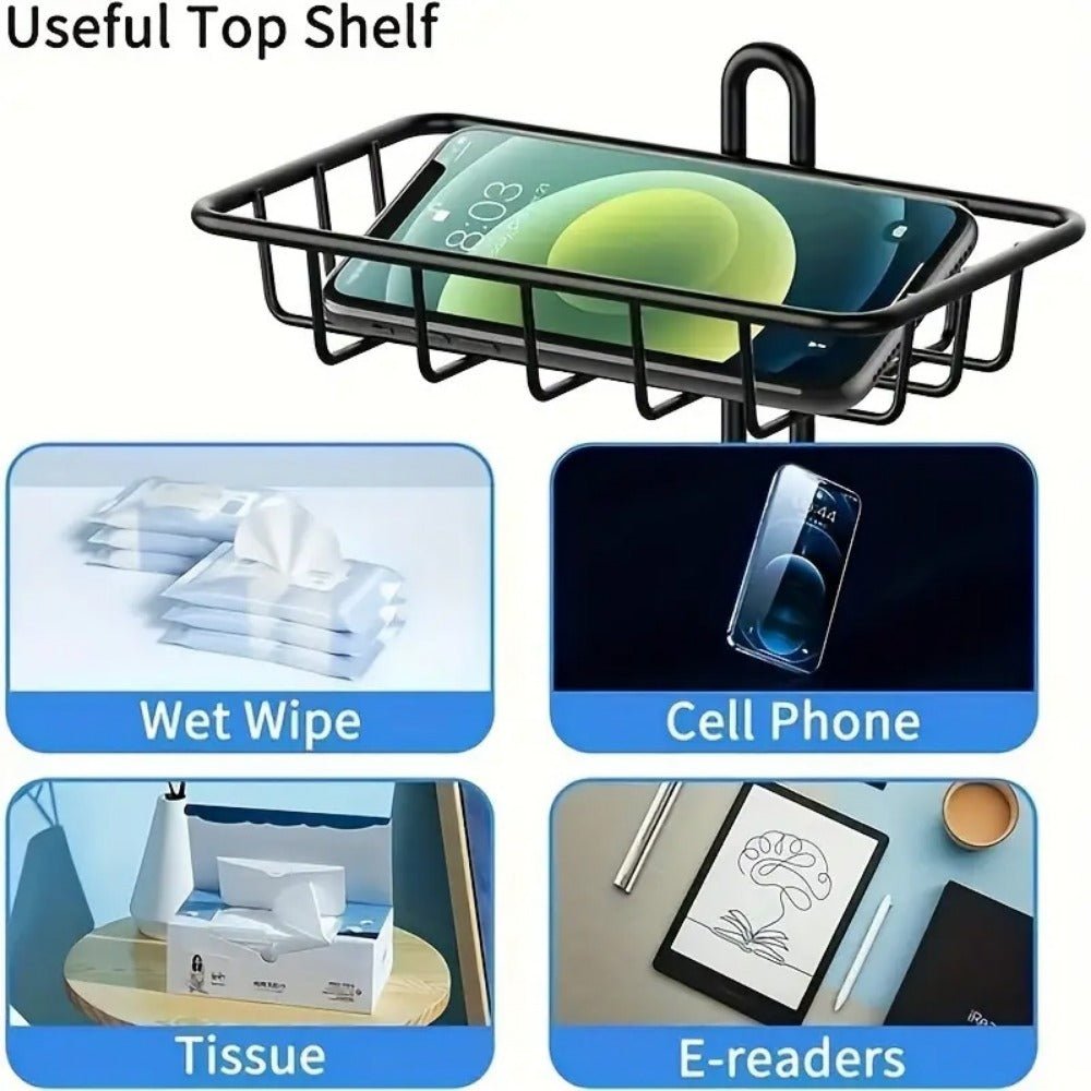 toilet paper holder upgraded version with raised feet, tissue dispenser, self supporting toilet paper roll with storage rack