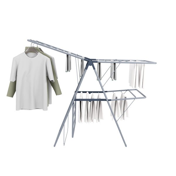 1pc, clothes drying rack foldable, foldable laundry drying rack, free standing large drying rack, grey