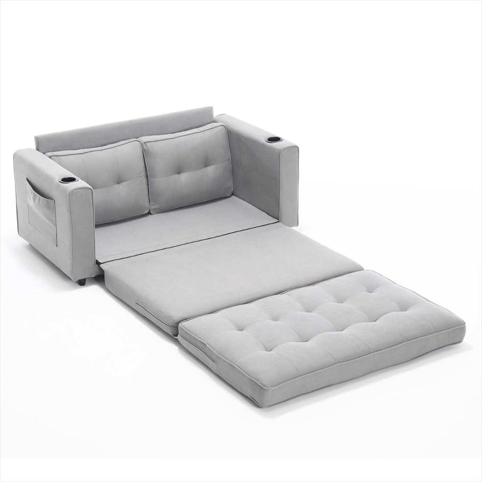 3 in 1 convertible fcj futon sofa bed tufted loveseat with pull out sleeper couch extendable for hotel use