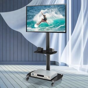 two shelves tv mounts carts movable height ajustable tv mount suitable for home office