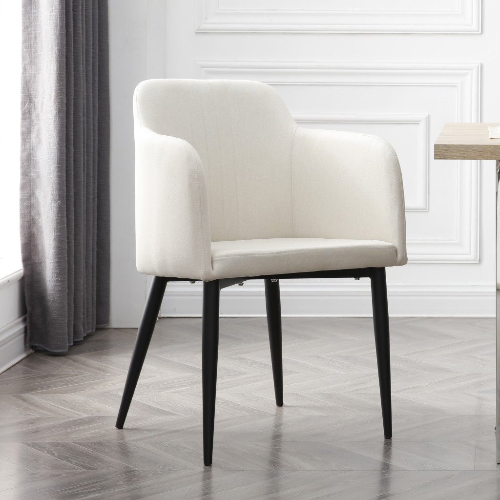 hms set of two 23" off white and black upholstered arm chairs for living room