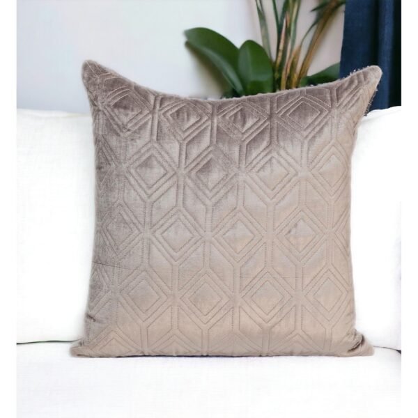 hms tufted diamonds taupe velvet accent pillow elegant living room chair accessory