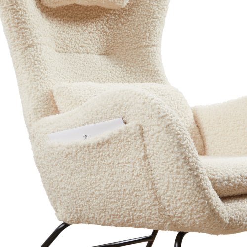 fcj modern nursery rocking chair with high backrest comfortable recliner