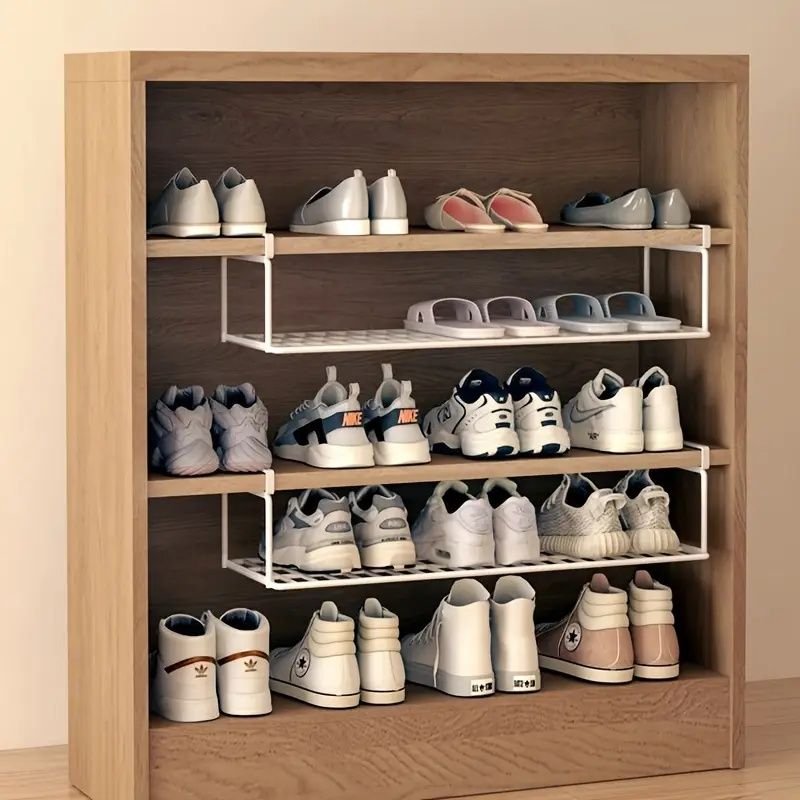 swiss designed modular smart shoe storage stackable iron rack system
