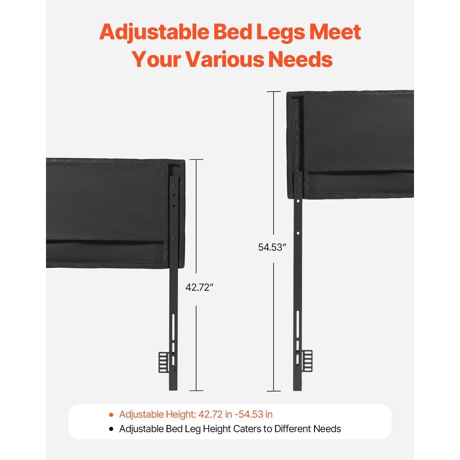 adjustable height comfortable diamond tufted queen size bed w62.2 x h(42.72 54.53) x d2.76 for bedroom dormitory murphy beds