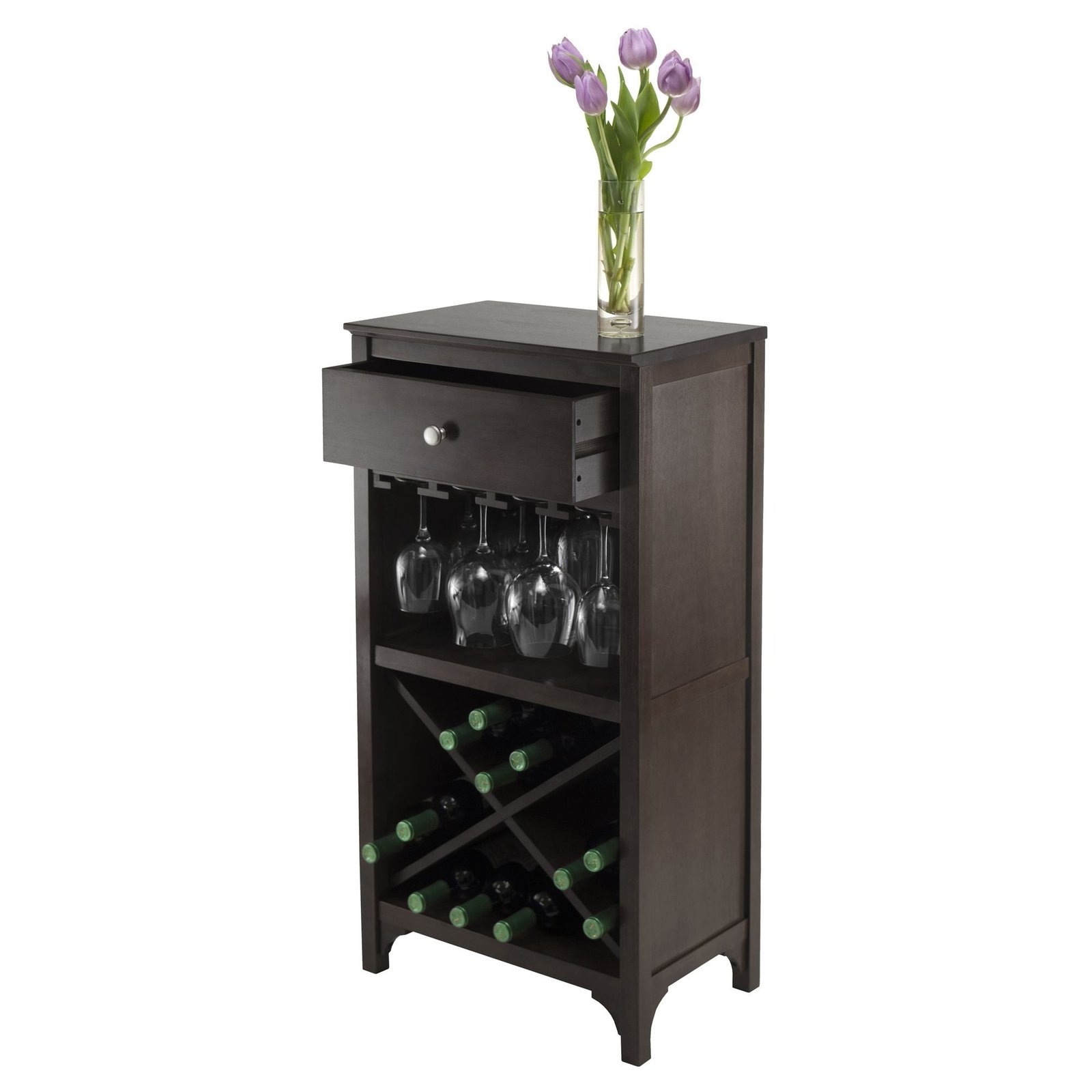 ancona one drawer modular wine rack with glass rack and x shelf elegant wine cabinet for storage and display