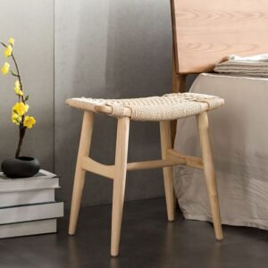 coyard natural ash wood stool ottoman stylish & eco friendly seat for home decor