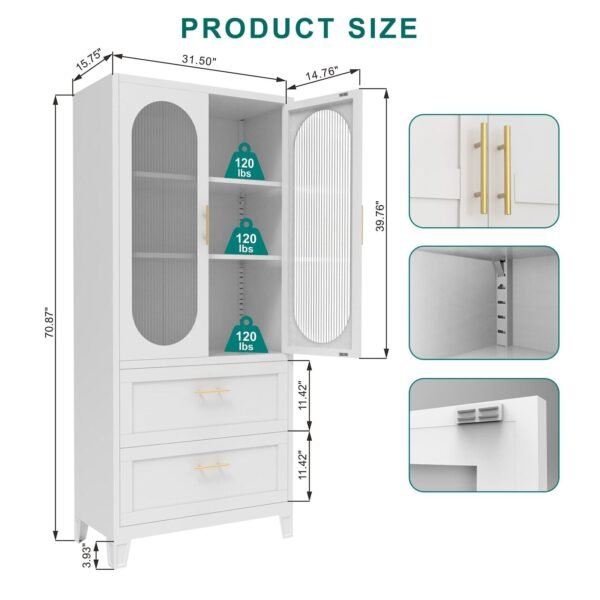 2 door 2 drawer living room cabinet