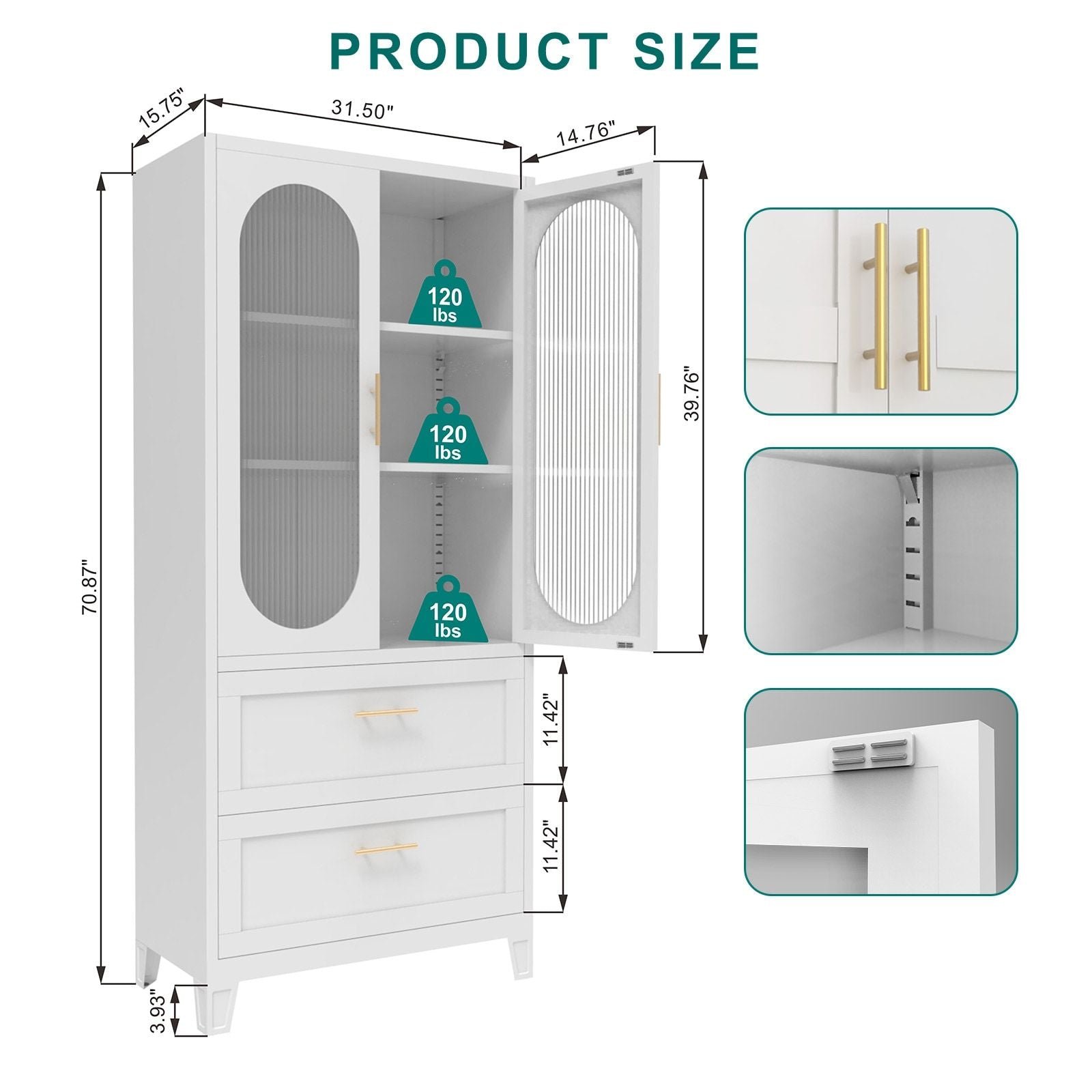 2 door 2 drawer living room cabinet