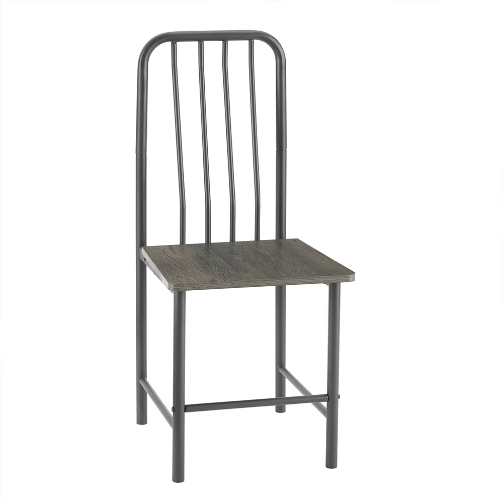 fcj luxury dining set 2 piece square glass tempered table 4 legs 2 metal chairs black brown for home office kitchen dining room