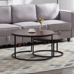 2 piece nesting round coffee table set