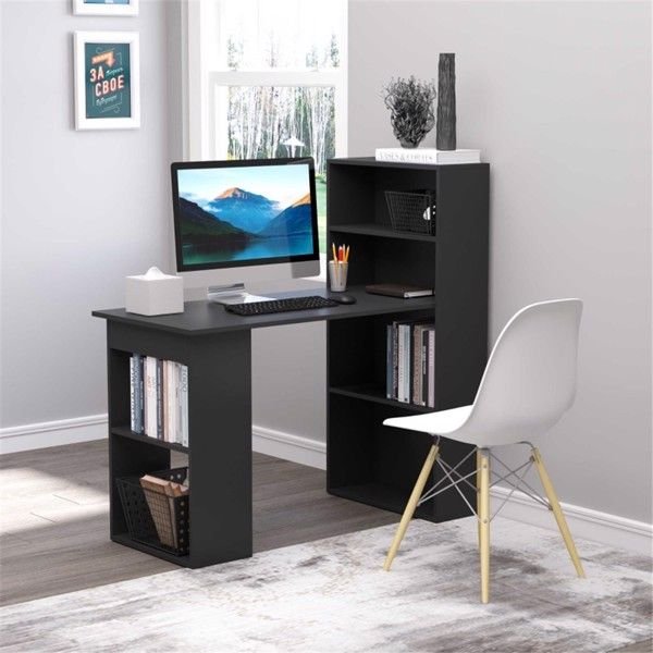 black computer desk for office use