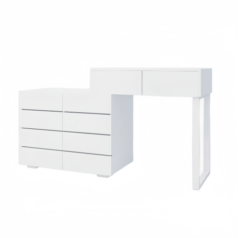 white color 10 drawers extended desktop dresser chest of drawer without handle fcj vanity