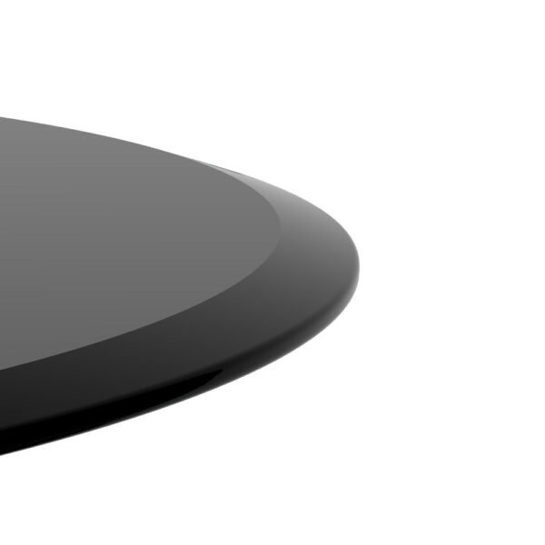 31.9" round tempered glass table top black glass 0.47" thick beveled polished edge
