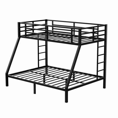 fcj metal twin xl over queen bunk bed for teens and adults space saving noise reduced no box spring needed iron frame