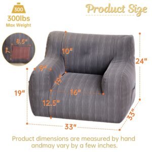 bean bag sofas for adults and kids tufted soft stuffed accent chair with pocket for living room and bedroom