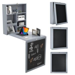 gray wall mounted computer desk for office use