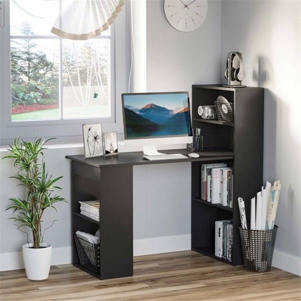 black computer desk for office use