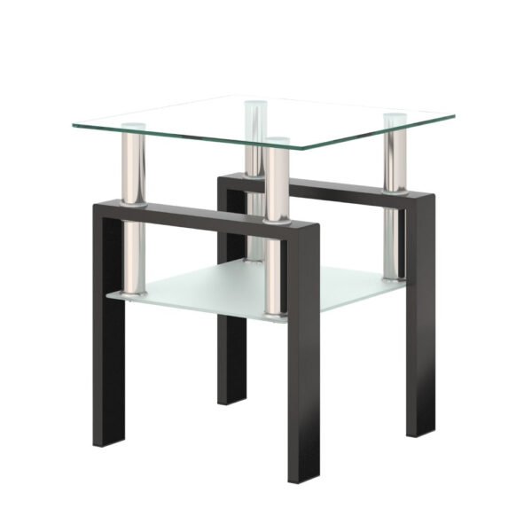 1 piece modern tempered glass tea table coffee, square table for living room, black