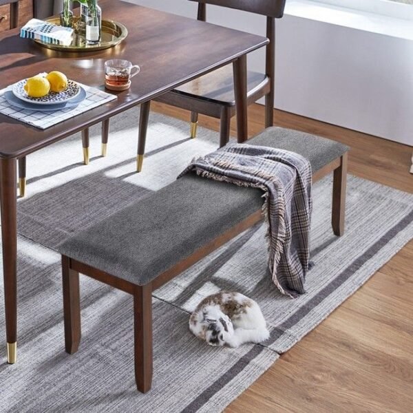 dining room furniture upholstered entryway bench footstool with wood legs