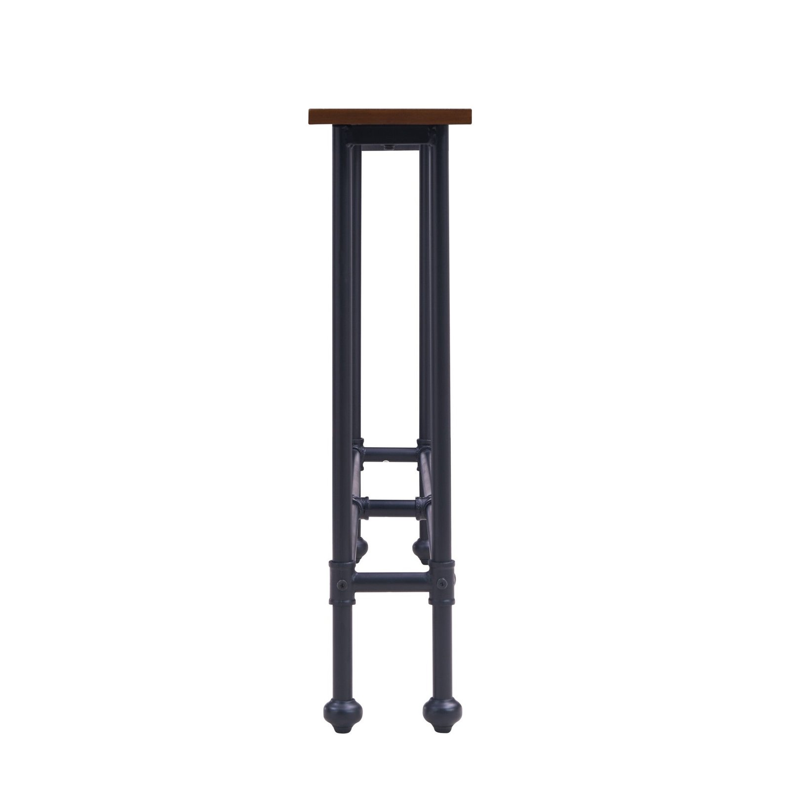 hms 56 espresso and black console table modern solid wood and metal for living room home furniture