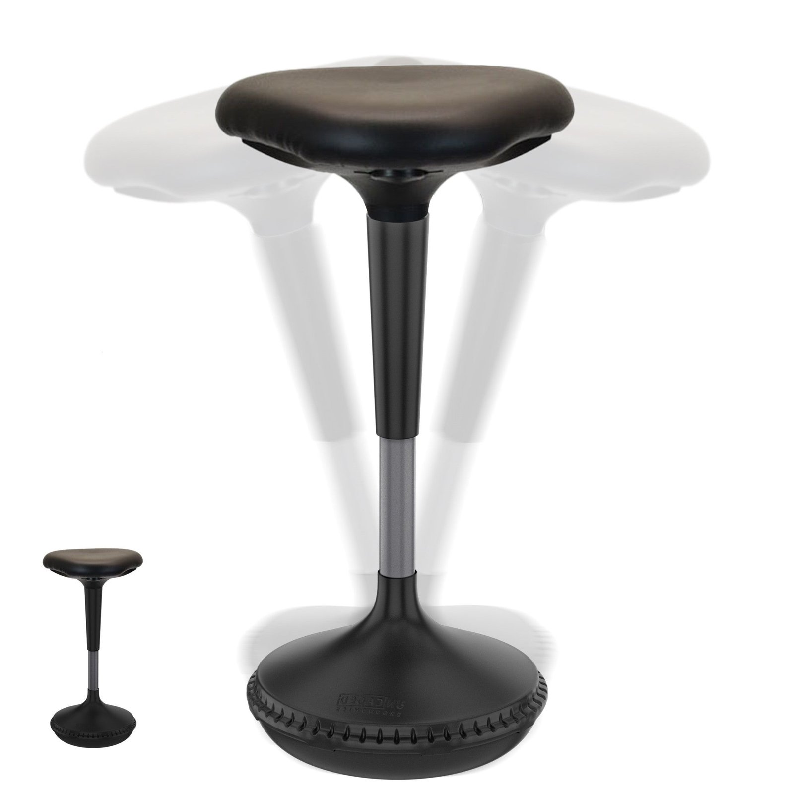 hms black tall triangle seat swivel active balance chair for living room use
