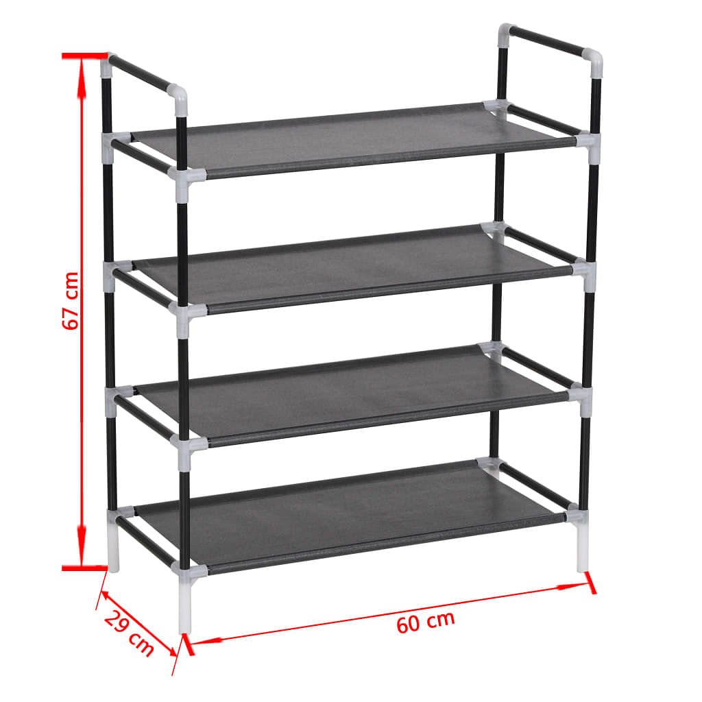 w2b vidaxl modern black metal shoe rack easy to assemble convertible rectangular design durable iron mdf for home furniture