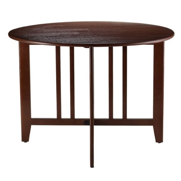 alamo 42" round drop leaf table with double leaves mission style dining room furniture