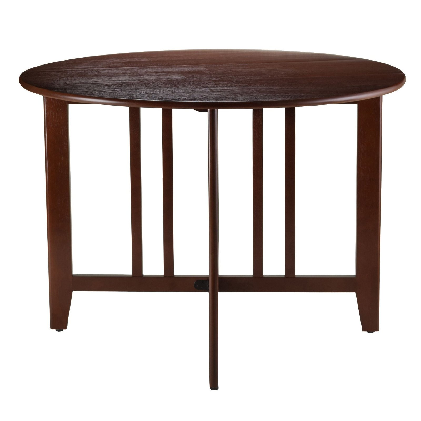 alamo 42" round drop leaf table with double leaves mission style dining room furniture